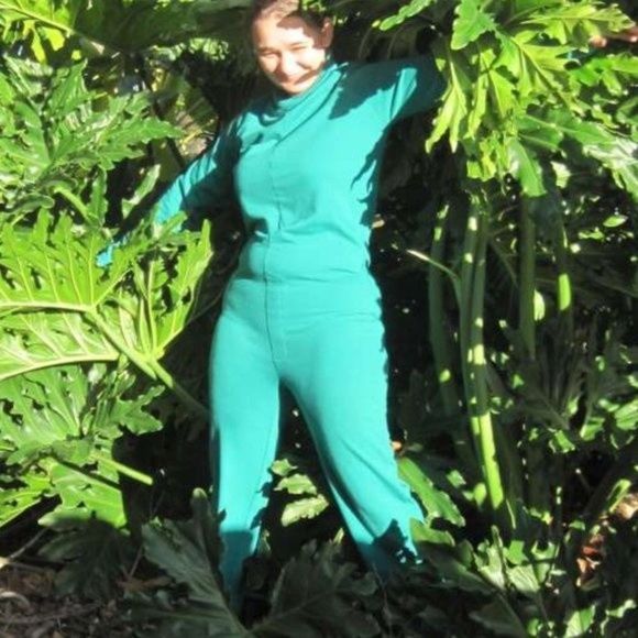 L Green Long Sleeve Long Legs Full Body Suit Jumpsuit Romper One Piece Unisex? - Picture 9 of 9